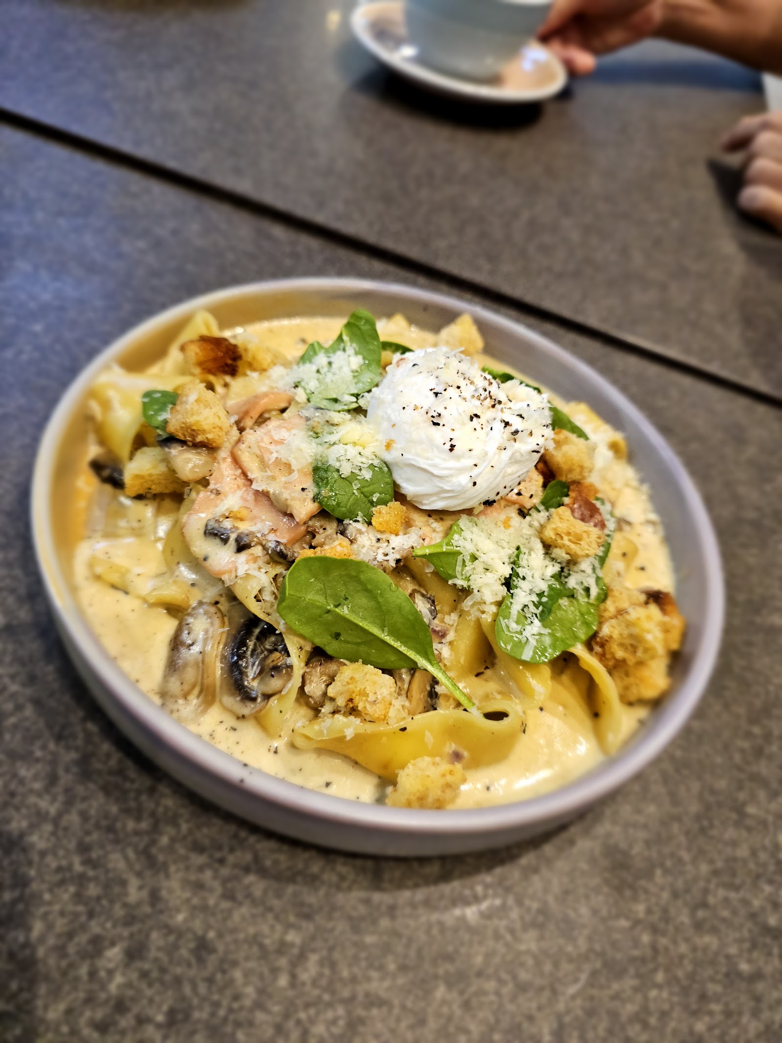 TRUFFLE CARBONARA w BACON BRISKET